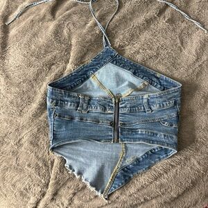 Denim Halter Top